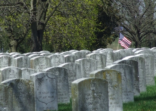 Veteran Section, Green Lawn Cemetery, Columbus. Photo by Amy Crow, 2 April 2007. All rights reserved.